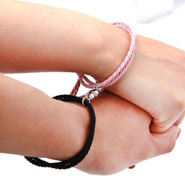Black and Rose Couple Magnetic Bracelet
