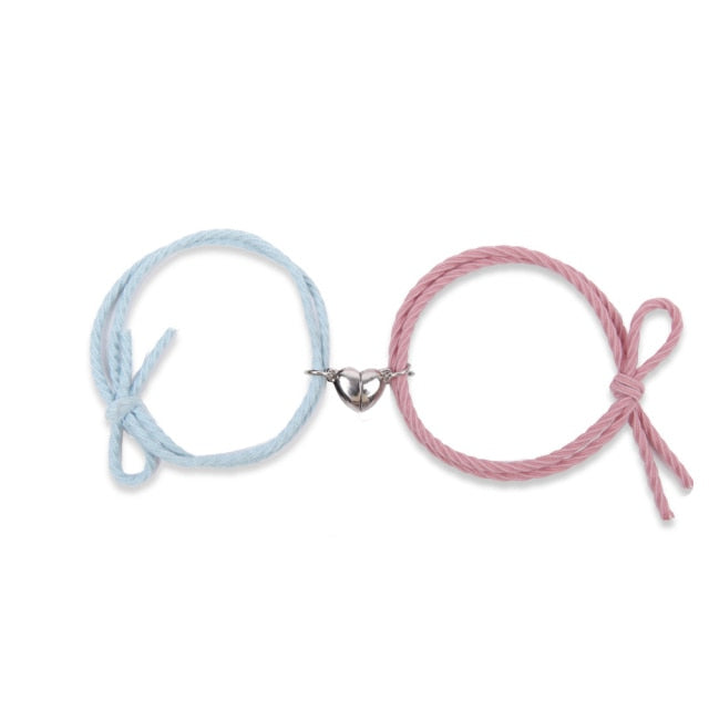 Blue and Rose Couple Magnetic Bracelet