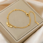 Adjustable angel wings gold bracelet