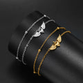 Adjustable angel wings gold bracelet