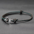 Dark green marine anchor bracelet