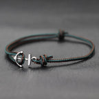 Dark green marine anchor bracelet