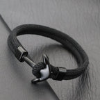 Black and black anchor bracelet
