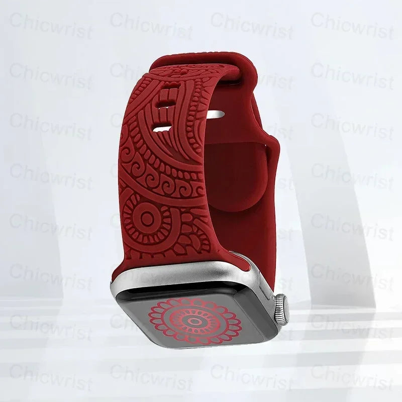 Apple Watch Patterned Strap burgundy