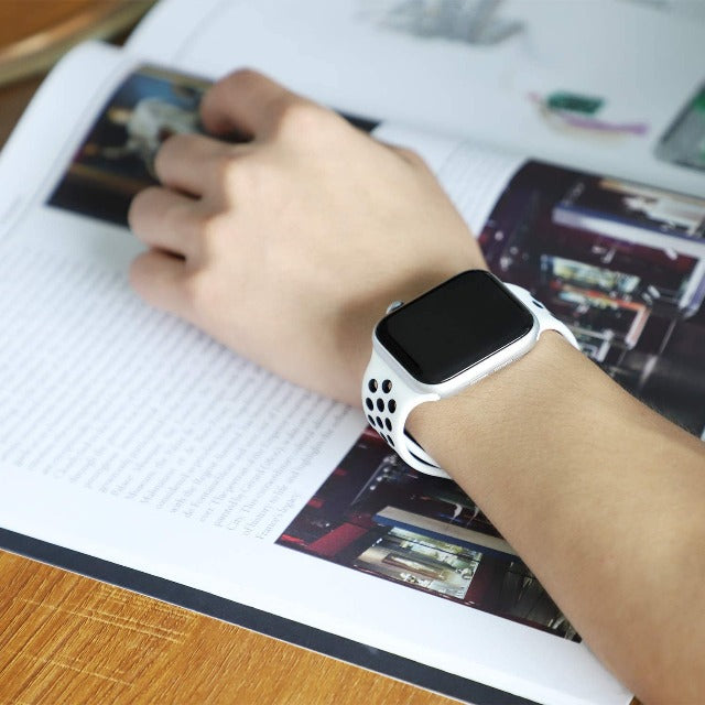 White Apple Watch Sport band
