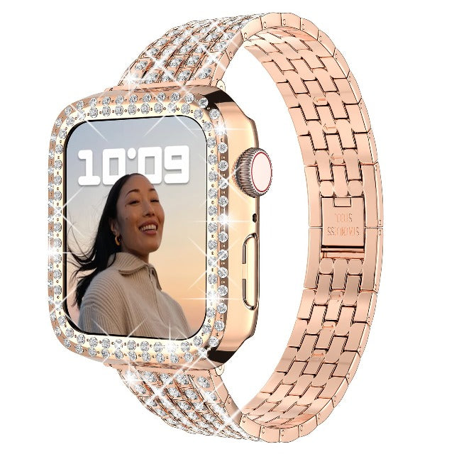 Rose gold diamond Apple Watch bracelet for women