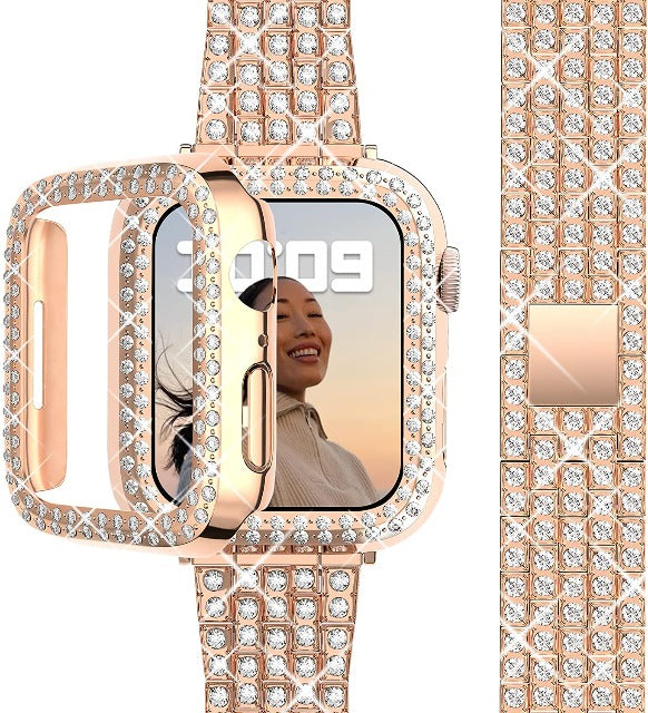 Rose gold diamond Apple Watch bracelet for women
