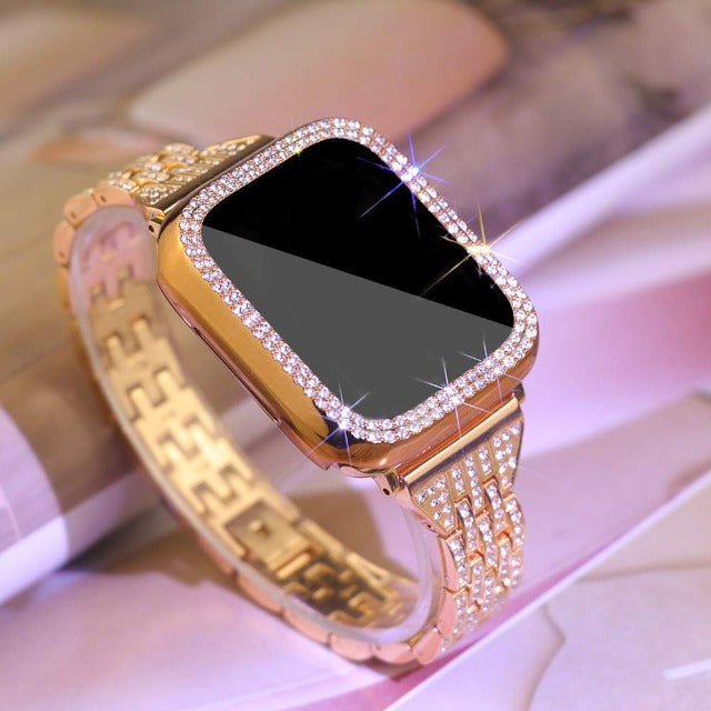 Rose gold diamond Apple Watch bracelet for women