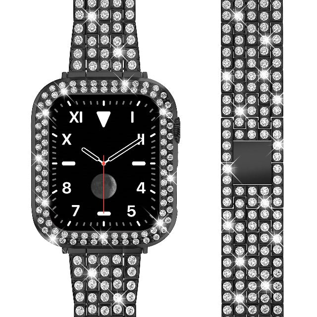 Black diamond Apple Watch bracelet for women