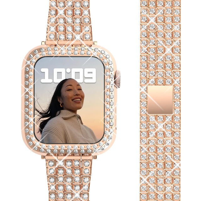 Rose gold diamond Apple Watch bracelet for women