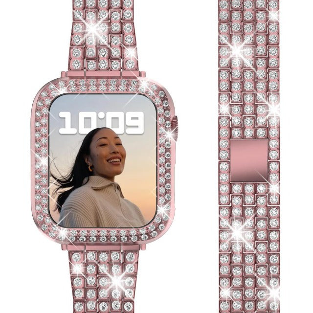 Pink diamond Apple Watch bracelet for women