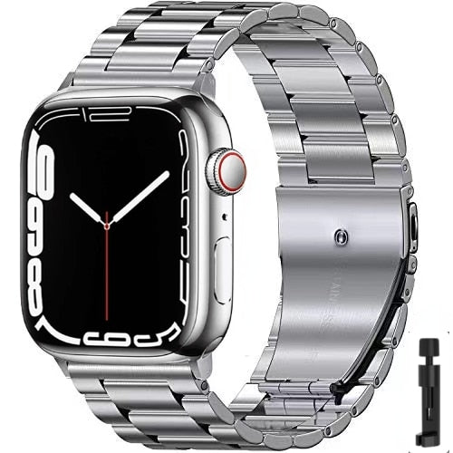 Ultra Durable Steel Apple Watch Band silver + tool