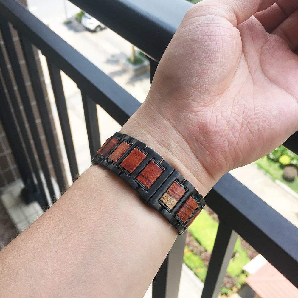 Wooden Apple Watch Bracelet in black and brown