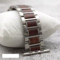 Wooden Apple Watch Bracelet in silver and brown