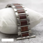 Wooden Apple Watch Bracelet in silver and brown