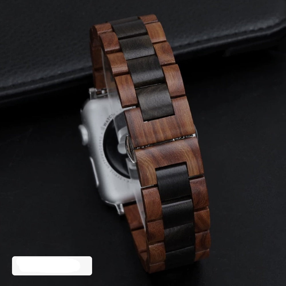 Wooden Apple Watch Bracelet in brown and black
