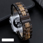 Wooden Apple Watch Bracelet in light brown and black