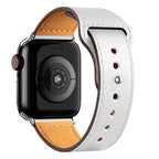White Apple Watch Leather Bracelet