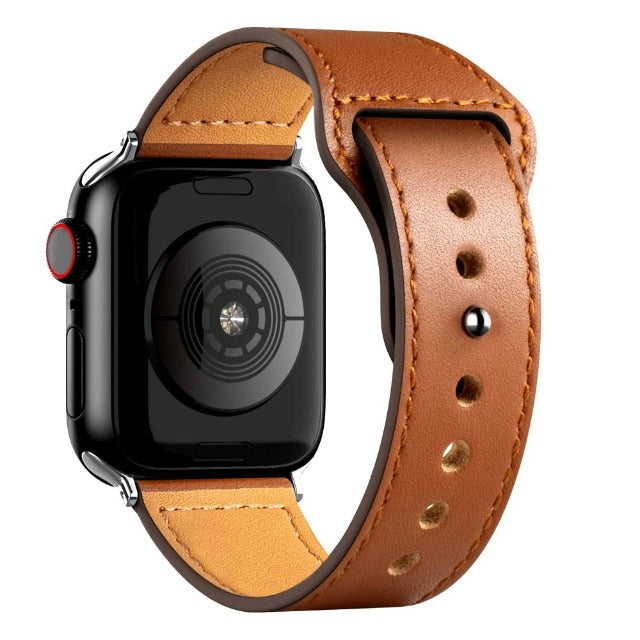 Brown Apple Watch Leather Bracelet