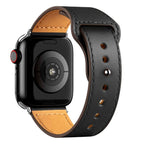 Black Apple Watch Leather Bracelet