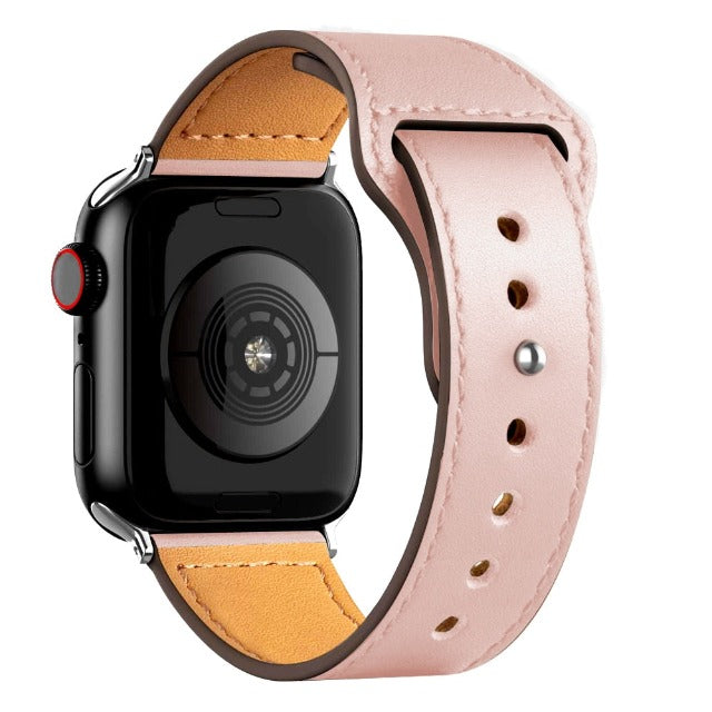 Pink Apple Watch Leather Bracelet