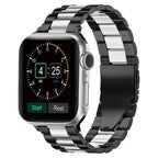 Apple Watch bracelet in black and silver metal