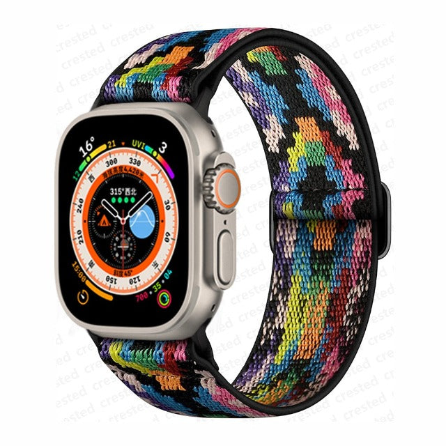Woven Nylon Apple Watch Band rainbow
