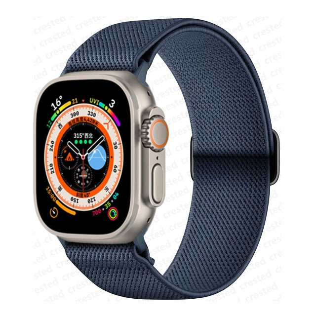 Woven Nylon Apple Watch Band navy blue