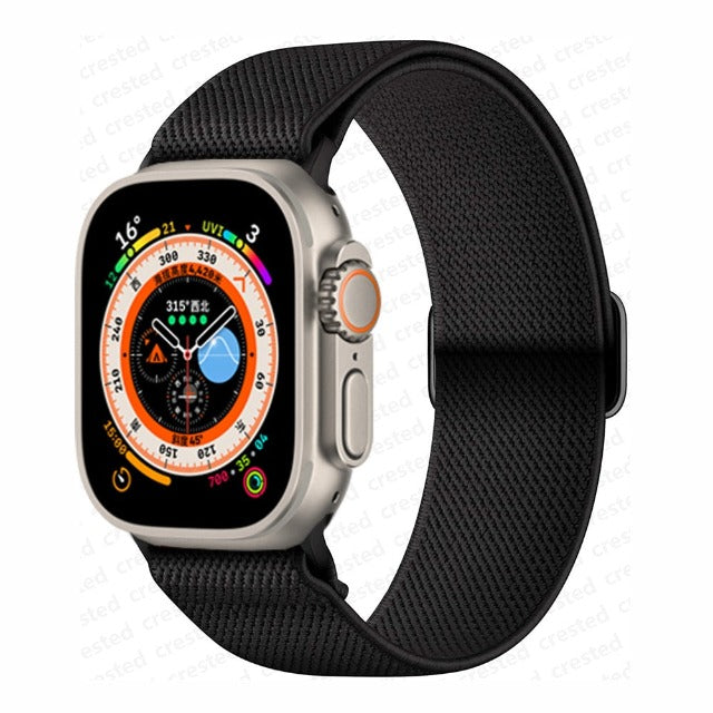 Woven Nylon Apple Watch Band black
