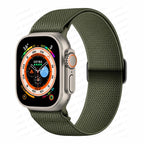 Woven Nylon Apple Watch Band khaki green