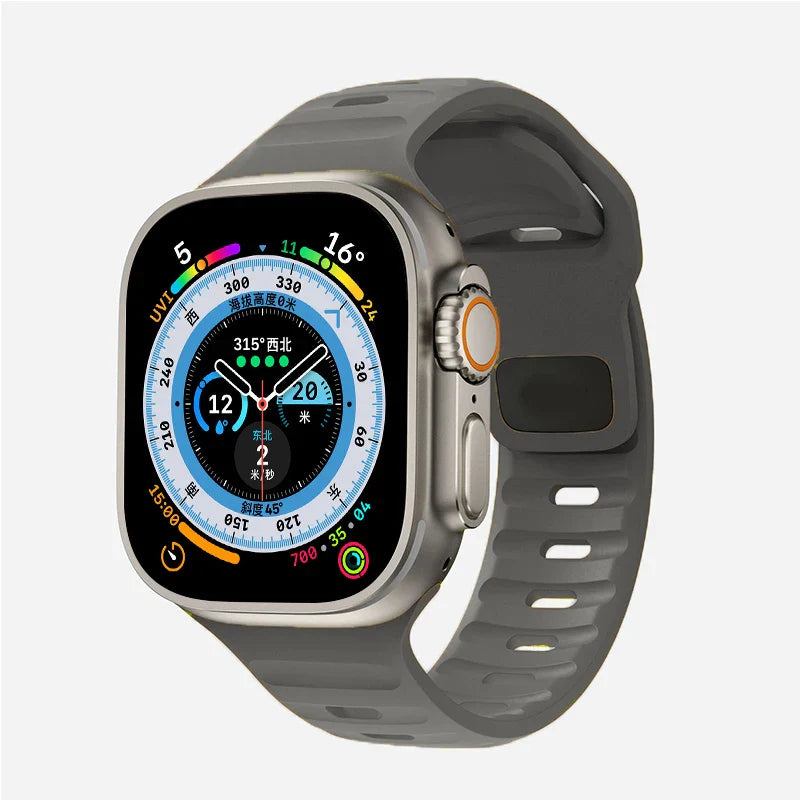 Grey Surgical Silicone Apple Watch Band