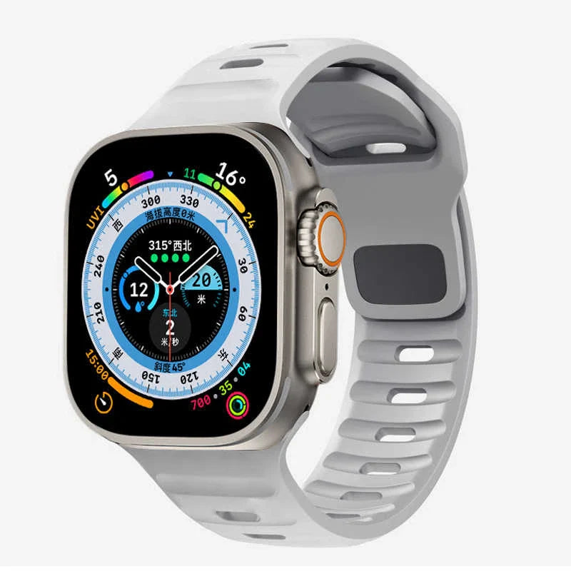 Grey Surgical Silicone Apple Watch Band