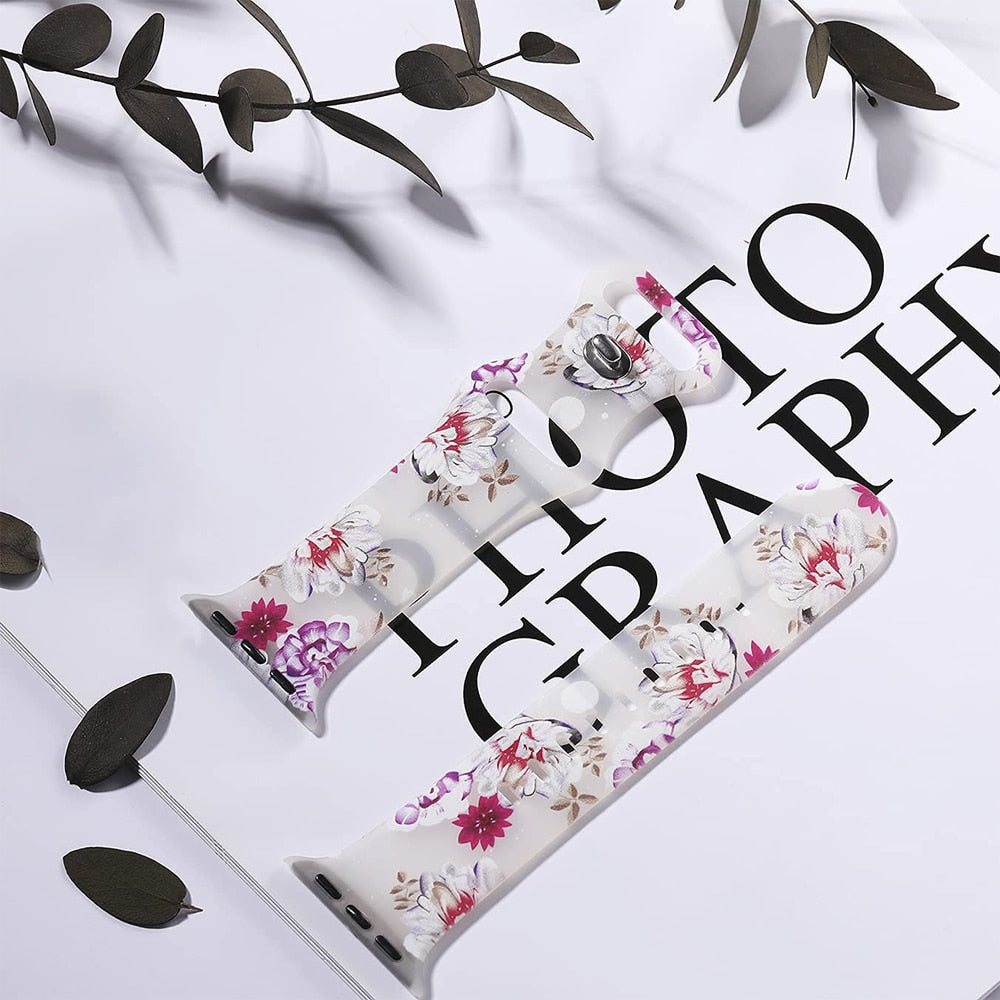 Floral Print Women's Apple Watch Bracelet