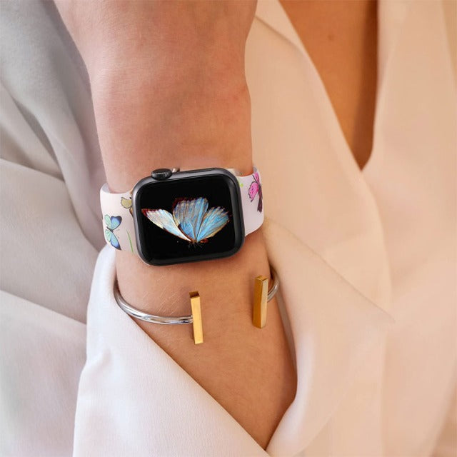 Floral Print Women's Apple Watch Bracelet