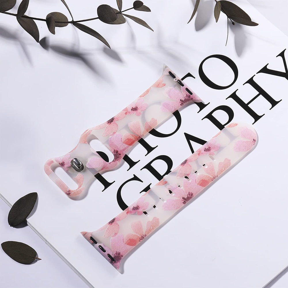Floral Print Women's Apple Watch Bracelet