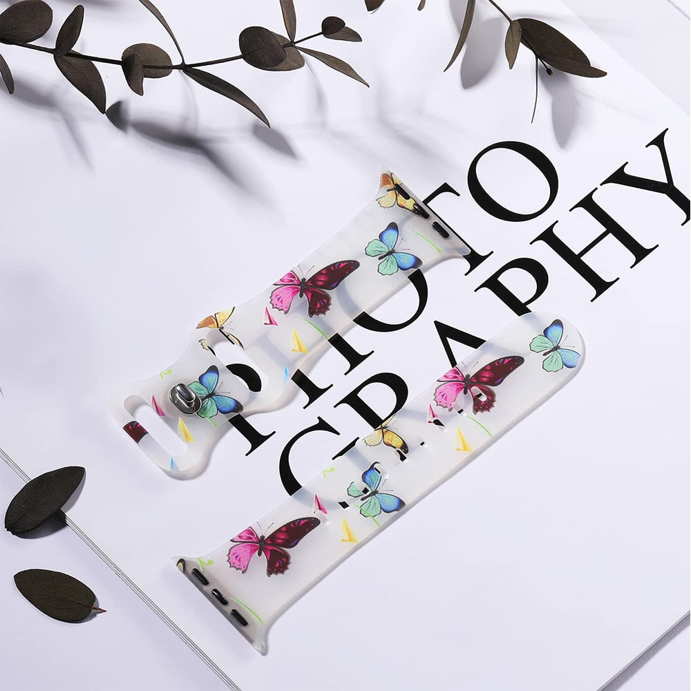 Floral Print Women's Apple Watch Bracelet