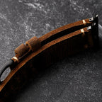 Men's Apple Watch Bracelet in Thick Black Leather