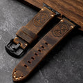 Men's Apple Watch Bracelet in Thick Brown Black Leather