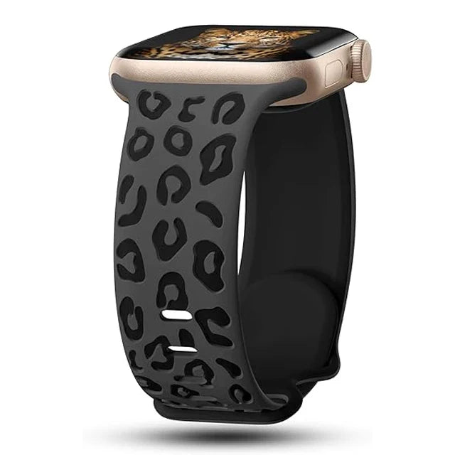 Black Leopard Apple Watch Strap