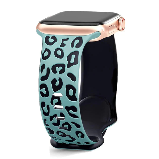 Cyan Leopard Apple Watch Strap