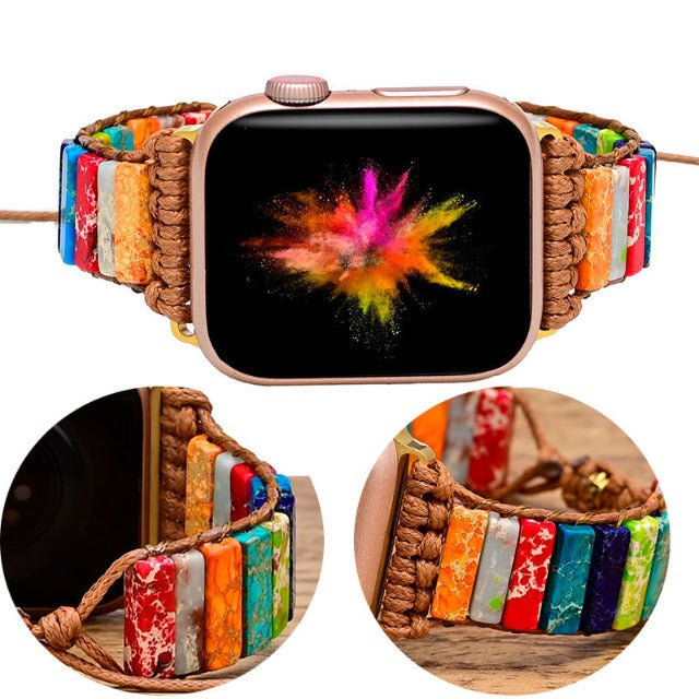 Natural Stone Apple Watch Bracelet 7 chakras