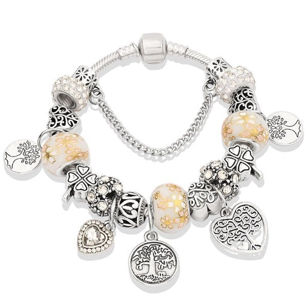 Tree of Life Silver Bracelet for Women white