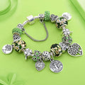 Tree of Life Silver Bracelet for Women green