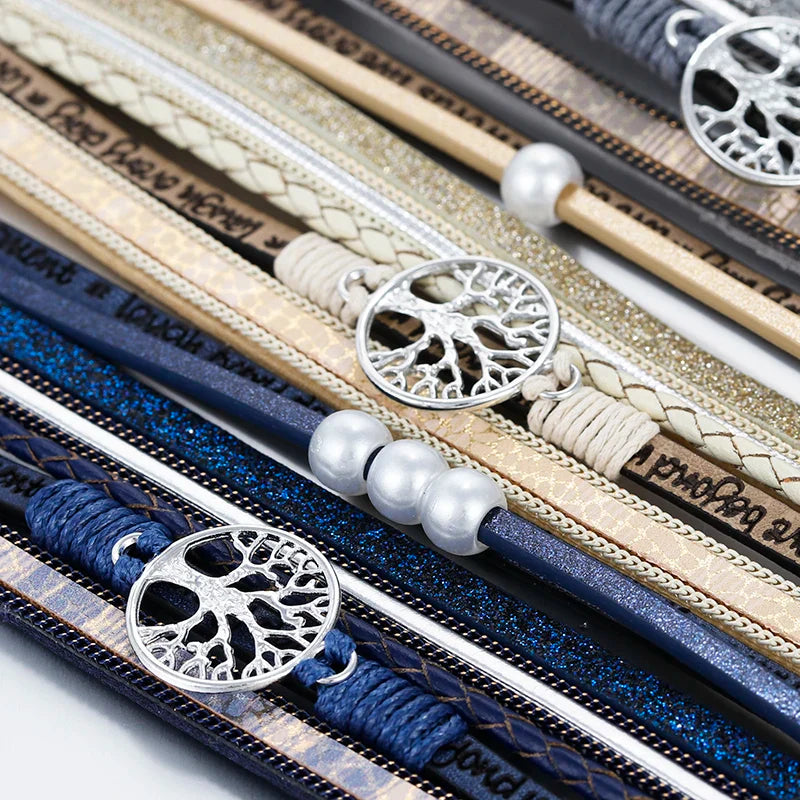 Tree of Life Bracelet Leather Cuff