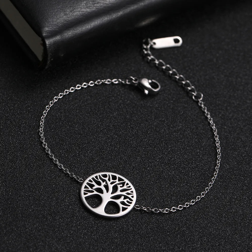 Fine Silver Women’s Tree of Life ID Bracelet