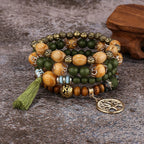 Tree of Life Bracelet Women's Chain Bracelet Green Beads