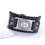 Black and Silver Tree of Life Bracelet for Men