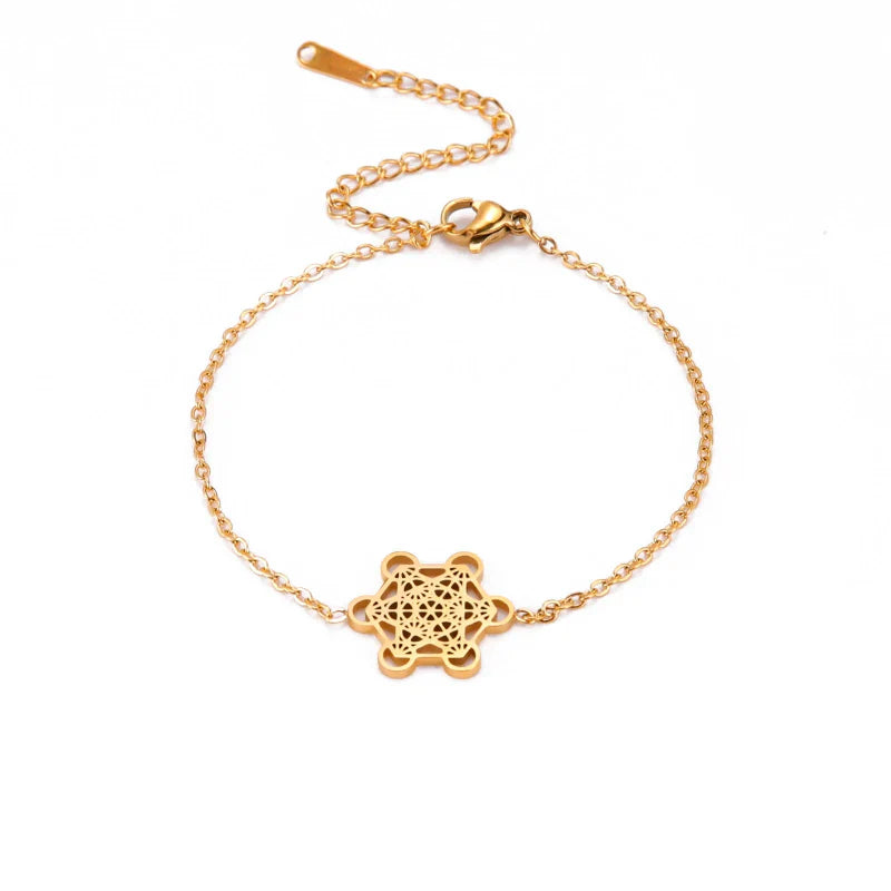 Women’s Metatron’s Cube bracelet gold
