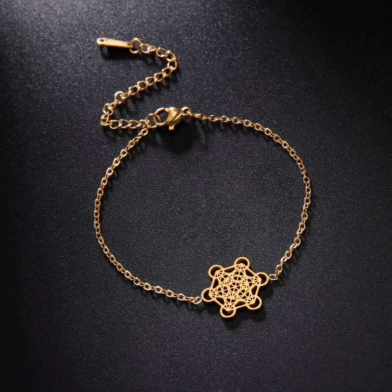Women’s Metatron’s Cube bracelet gold