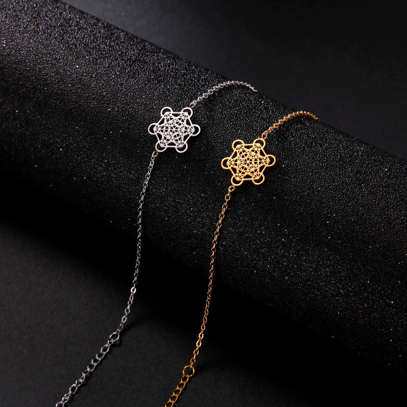 Women’s Metatron’s Cube bracelet silver